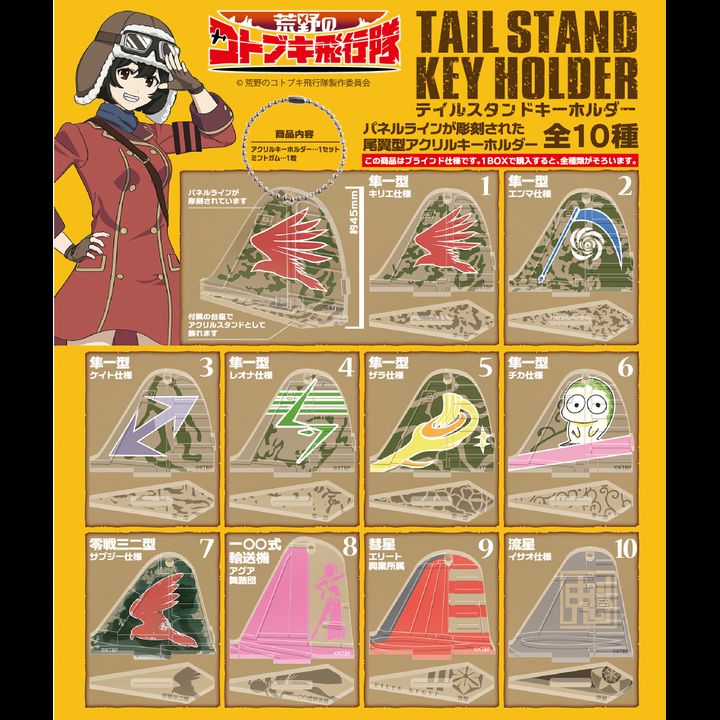 Kouya no Kotobuki Hikoutai Tail Stand Key Chain [SET OF 10]
