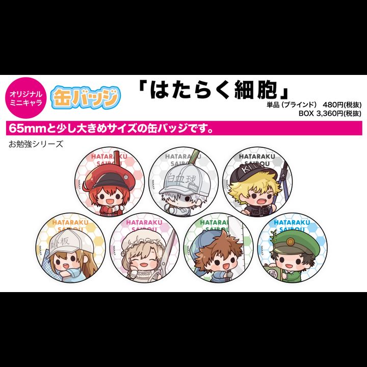 Can Badge Cells at Work! 02 Study Ver. (Mini Character) [SET OF 7]