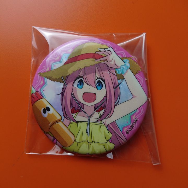 Nadeshiko Kagamihara Summer Camp Ver. Original Illustration Trading Can Badge