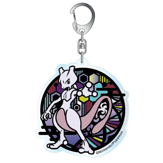 Pokemon Kirie Series Acrylic Key Chain Mewtwo A