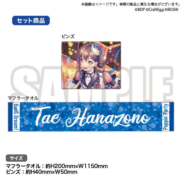 BanG Dream! Poppin'Party Towel & Pins Set Tae Hanazono