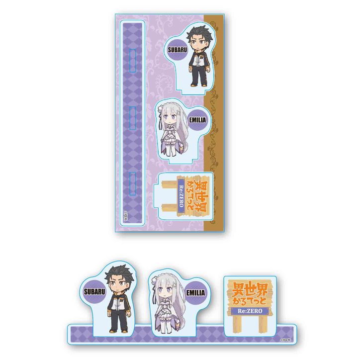 Isekai Quartet Acrylic Figur Subaru & Emilia