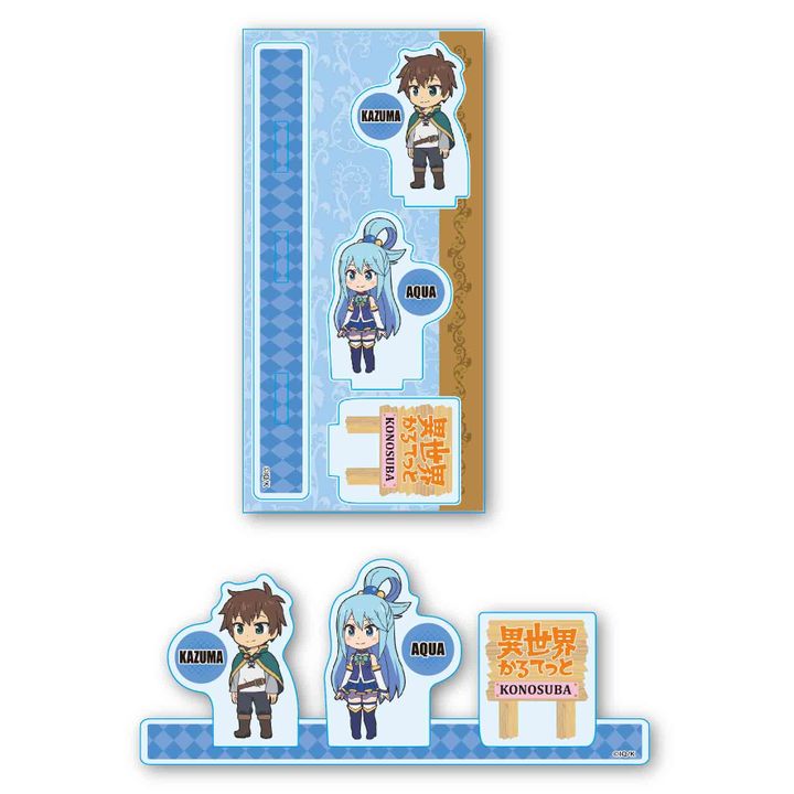 Isekai Quartet Acrylic Figur Kazuma & Aqua