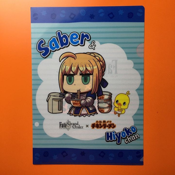 Fate X Chicken Ramen A4 Clear File Saber