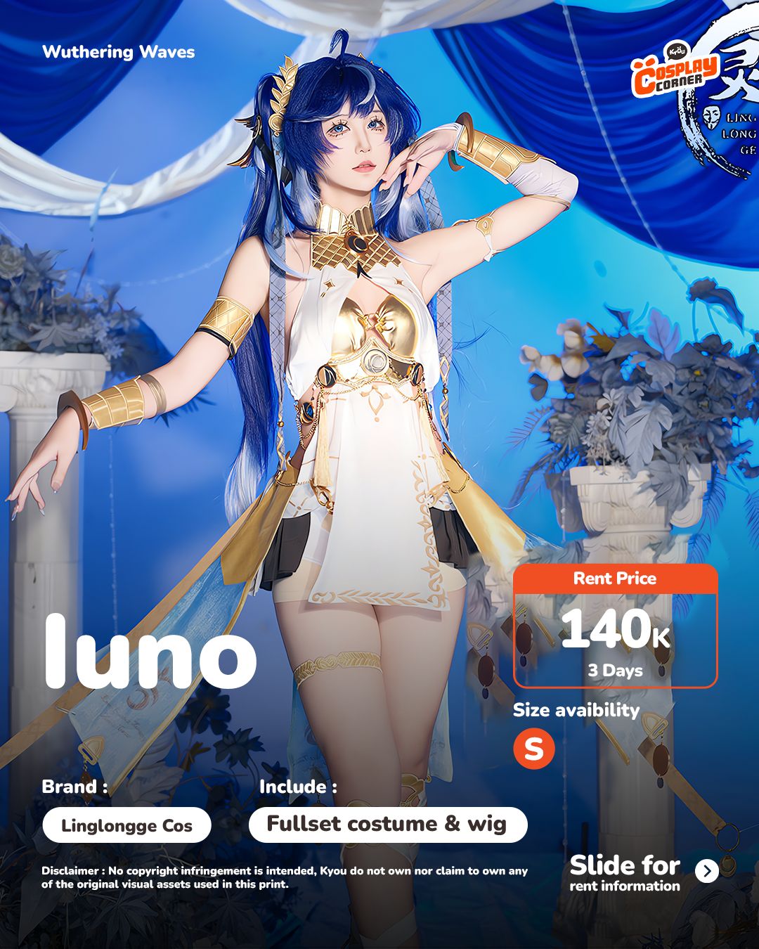 [RENT] Linglongge Cos Iuno Cosplay Costume Set - Wuthering Waves (Size ...