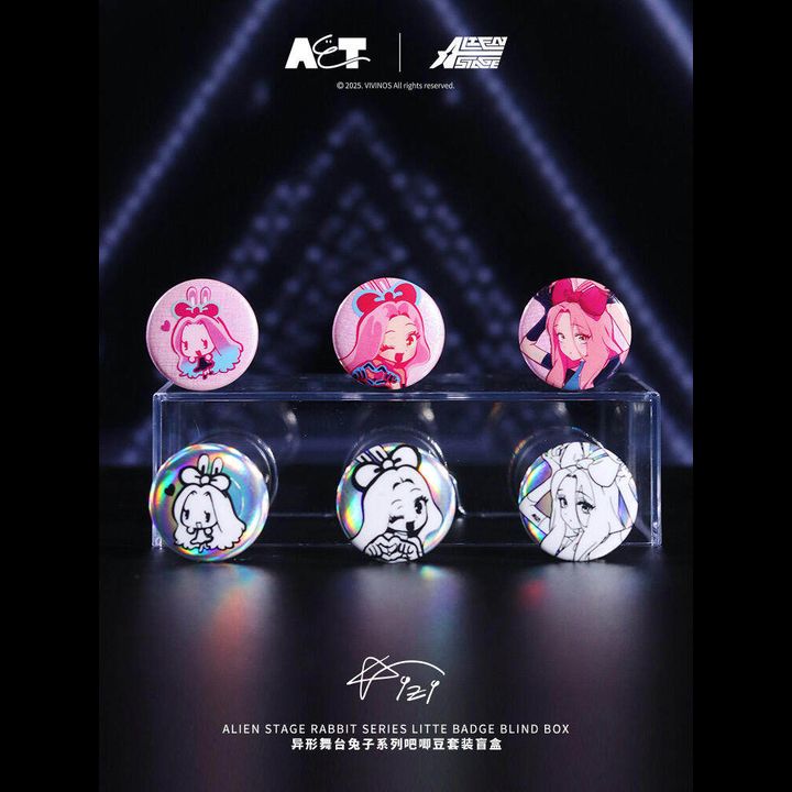 [Random] ALIEN STAGE Rabbit Series Little Badge / Baji Beans 6-Piece ...