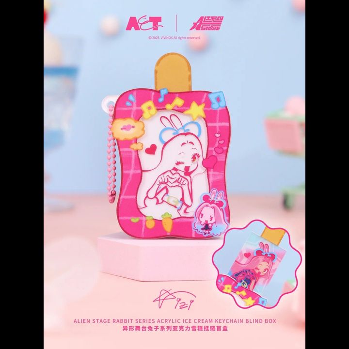 [Set of 6] ALIEN STAGE Rabbit Series Acrylic Ice Cream Keychain Blind ...
