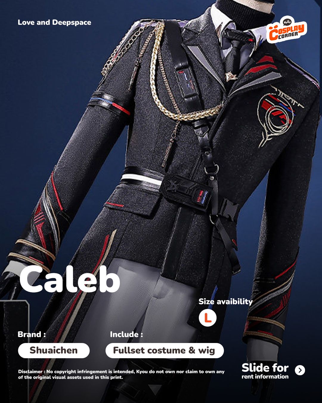 [SELL] Shuaichen Caleb Cosplay Costume Set - Love and Deepspace (Size L ...