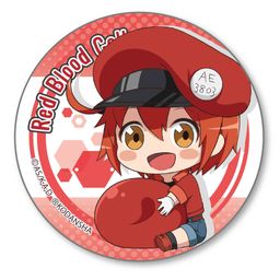 Cells at Work! GyuGyutto Can Badge Red Blood Cell