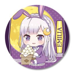 Re:Zero kara Hajimeru Isekai Seikatsu Can Badge Tsukimi Ver. Emilia