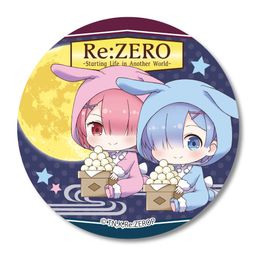 Re:Zero kara Hajimeru Isekai Seikatsu Can Badge Tsukimi Ver. Ram & Rem