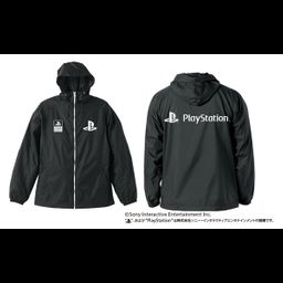 Play Station Hooded Windbreaker Play Station Black x White (Size M, L, XL)