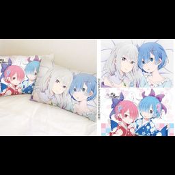 Re:Zero kara Hajimeru Isekai Seikatsu Pillow Cover Emilia & Ram & Rem