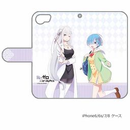 Re:Zero kara Hajimeru Isekai Seikatsu Book Type Smartphone Case for iPhone6/7/8 Emilia & Rem