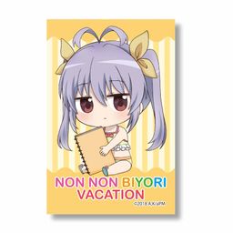 Non Non Biyori Vacation GyuGyutto Big Square Can Badge Miyauchi Renge (Ribbon)
