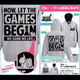 No Game No Life Let the games begin Massage Zip Hoodie Mix Gray x Black (S,M,L,XL Size)