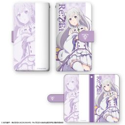 Re:Zero kara Hajimeru Isekai Seikatsu Book Style Smartphone Case Design 01 Emilia (L Size)