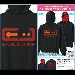 New Game!! Eagle Jump Zip Hoodie Black x Red (S,M,L,XL Size)