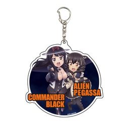 Deka Acrylic Key Chain Kaiju Girls Black 01 Commander Black & Alien Pegassa