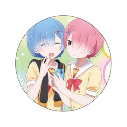 Re:Zero kara Hajimeru Isekai Seikatsu Deka Can Badge Rem & Ram A