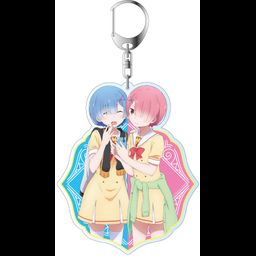 Re:Zero kara Hajimeru Isekai Seikatsu Deka Key Chain Rem & Ram