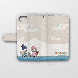 Yurucamp Book Type Smartphone Case for iPhone6/7/8 Nadeshiko & Rin / Kimono