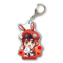 Cells at Work! GyuGyutto Acrylic Key Chain Usamimi Ver. Red Blood Cell