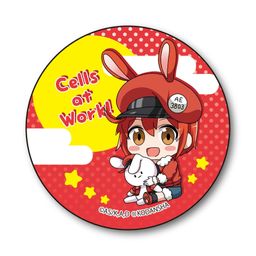 Cells at Work! GyuGyutto Can Badge Usamimi Ver. Red Blood Cell