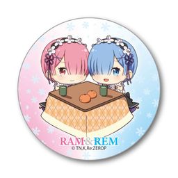 Re:Zero kara Hajimeru Isekai Seikatsu Can Badge Kotatsu Ver. Ram & Rem