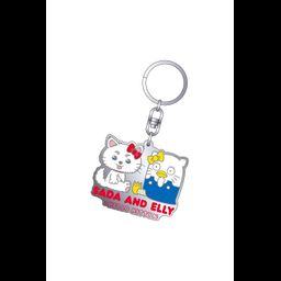 Gintama x Sanrio Characters Metal Key Chain A Sada and Elly x Hello Kitty