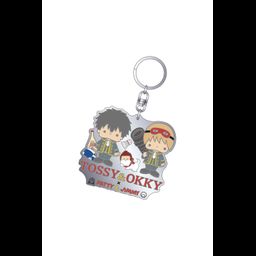 Gintama x Sanrio Characters Metal Key Chain C Tossy and Okky x Patty & Jimmy