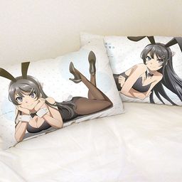 Seishun Buta Yaro wa Bunny Girl-senpai no Yume wo Minai Pillow Cover Sakurajima Mai Bunny (63x43cm)